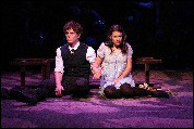 Jonathan Groff and Lea Michele perform in the Broadway musical Spring Awakening.